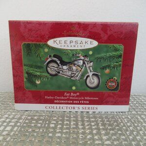 New Hallmark Keepsake Ornament Harley Davidson Fat Boy 2000